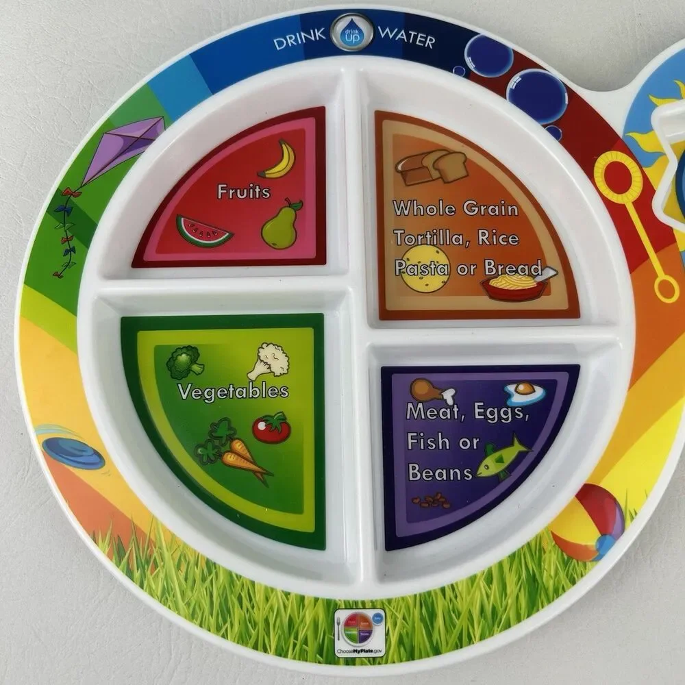 Fresh Baby Kids Food Group Section My Plates Divided Healthy Portion Control